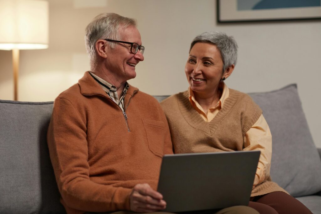 a hospice patient and wife talking.