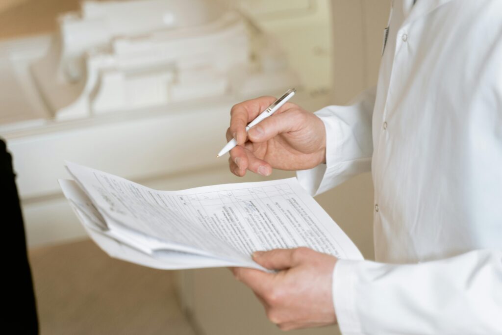 doctor taking health history